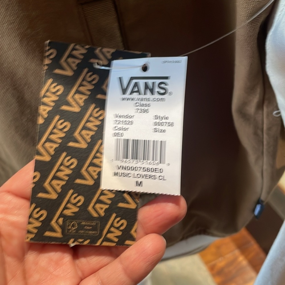 Nwt Vans Music Lovers Brown And Tan Bomber Jacket M View 3